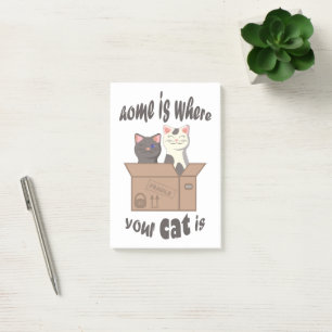 Funny quote Zuhause ist, wo Ihre Katze ist Post-it Klebezettel