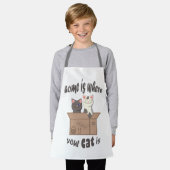 Funny quote Zuhause ist, wo Ihre Katze ist Schürze (Getragen)