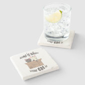 Funny quote Zuhause ist, wo Ihre Katze ist Steinuntersetzer (Seitenansicht)