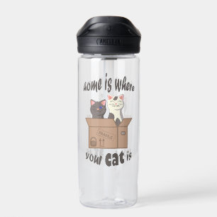 Funny quote Zuhause ist, wo Ihre Katze ist Trinkflasche