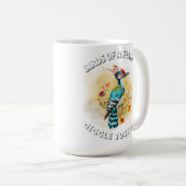 Funny Quotes Funny Quirky Whimsical Bird Kaffeetasse (VorderseiteRechts)
