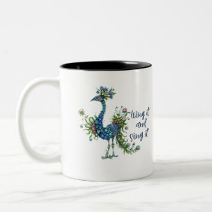Funny Quotes Funny Quirky Whimsical Bird Zweifarbige Tasse