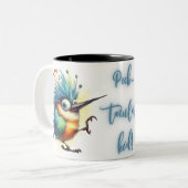 Funny Quotes Funny Quirky Whimsical Bird Zweifarbige Tasse (Vorderseite Links)