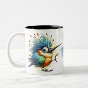 Funny Quotes Funny Quirky Whimsical Bird Zweifarbige Tasse