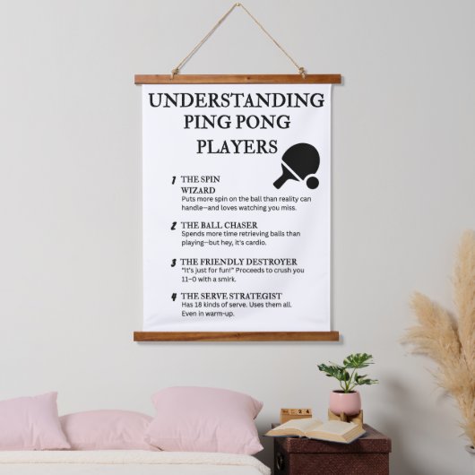Funny Quotes für Tischtennis Addicts Wandteppich Mit Holzrahmen (Schlafzimmer)