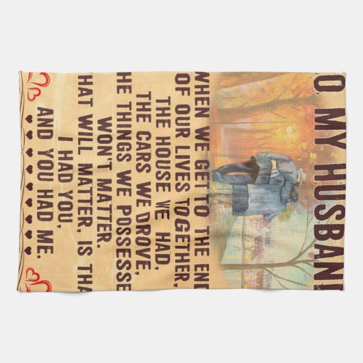 Funny Quotes Gift To Husband Gift für Father Wird Geschirrtuch (Horizontal)