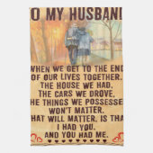 Funny Quotes Gift To Husband Gift für Father Wird Geschirrtuch (Vertikal)