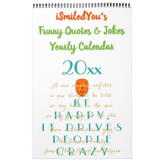 Funny Quotes & Jokes Spaß 2025 Custom Yearly Wall Kalender (Titelbild)