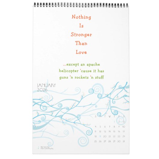 Funny Quotes & Jokes Spaß 2025 Custom Yearly Wall Kalender (Jan 2026)