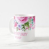 Funny Quotes Mama von Duty Watercolor Floral Kaffeetasse (Vorderseite Links)