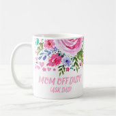 Funny Quotes Mama von Duty Watercolor Floral Kaffeetasse (Links)