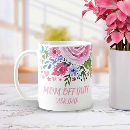 Funny Quotes Mama von Duty Watercolor Floral Kaffeetasse