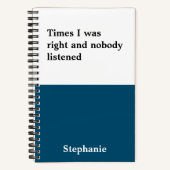 Funny Quotes Notebook Notizblock (Vorderseite)