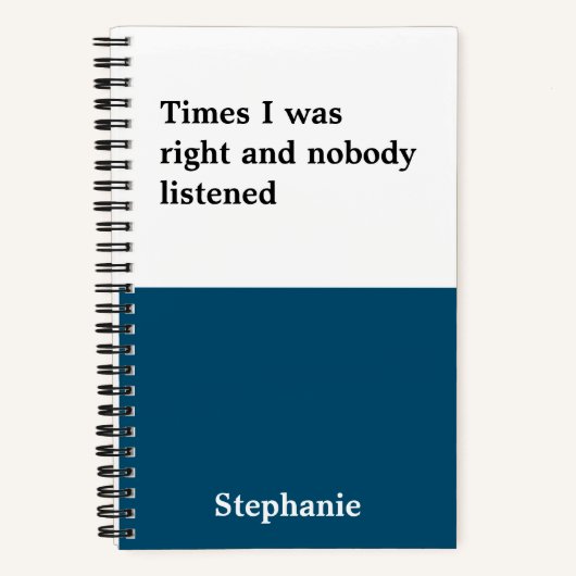 Funny Quotes Notebook Notizblock (Vorderseite)