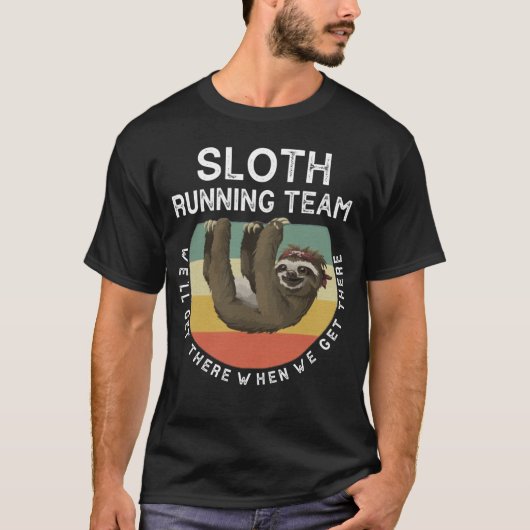 Funny Quotes Sloth Running Team T-Shirt (Vorderseite)