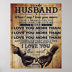 Funny Quotes To Husband Gift For Your Man Poster