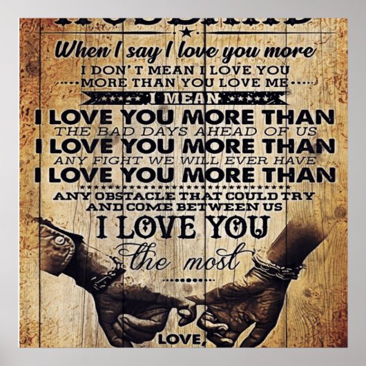 Funny Quotes To Husband Gift For Your Man Poster (Vorne)