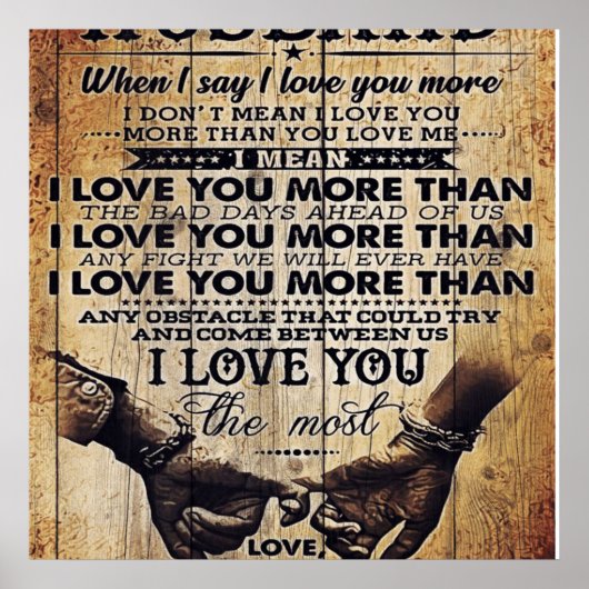 Funny Quotes To Husband Gift For Your Man Poster (Vorne)