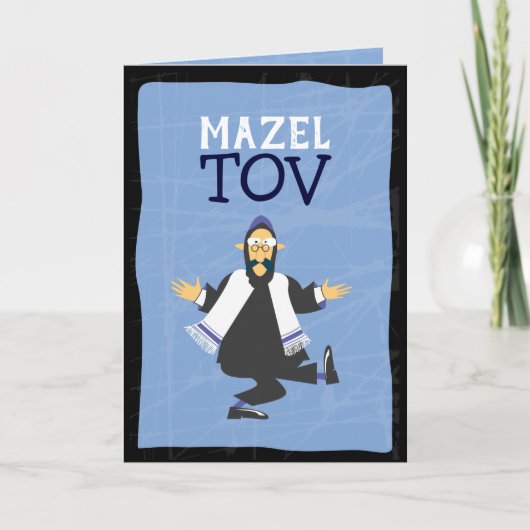 FUNNY RABBI MAZEL TOV Herzlichen Glückwunsch Gruß Karte (Vorderseite)