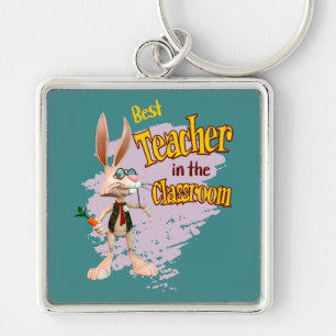 Funny Rabbit Best Teacher im Klassenzimmer Schlüsselanhänger