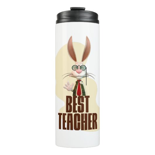 Funny Rabbit Best Teacher Thermosbecher (Vorderseite)