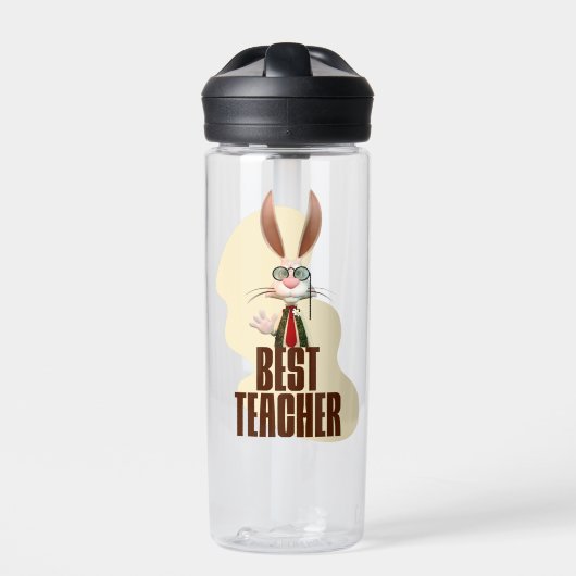 Funny Rabbit Best Teacher Trinkflasche (Vorderseite)