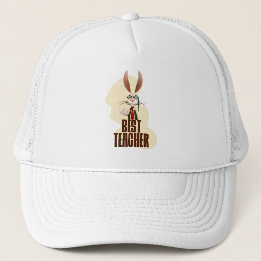 Funny Rabbit Best Teacher Truckerkappe (Vorderseite)