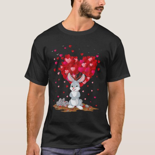 Funny Rabbit Bunny Animal Lover Bunny Valentine's T-Shirt (Vorderseite)