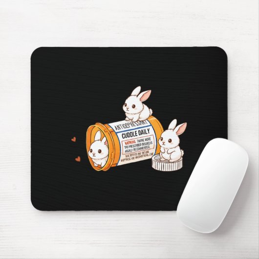 Funny Rabbit Bunny Anti Depressant Zoo Boys Girls Mousepad (Mit Mouse)
