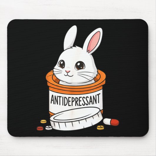Funny Rabbit Bunny Anti Depressant Zoo Boys Girls Mousepad (Vorne)