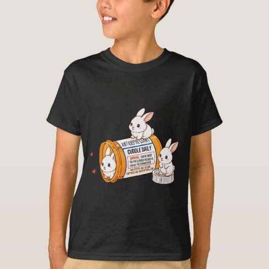 Funny Rabbit Bunny Anti Depressant Zoo Boys Girls T-Shirt (Vorderseite)