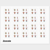 Funny Rabbit Doodle Art 4 Pack Sticker (Blatt)
