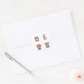 Funny Rabbit Doodle Art 4 Pack Sticker (Umschlag)