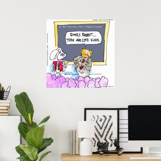 Funny Rabbit Grammar Police Poster (Heimbüro)