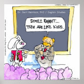 Funny Rabbit Grammar Police Poster (Vorne)