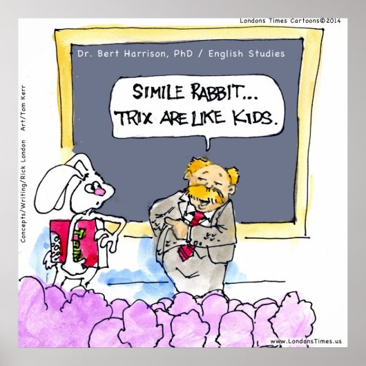 Funny Rabbit Grammar Police Poster (Vorne)