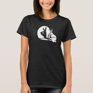 Funny Rabbit Hand Schattenprojektion Bunny Hase Po T-Shirt