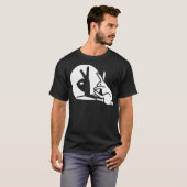Funny Rabbit hand shadow projection bunny hare pop T-Shirt (Vorne ganz)