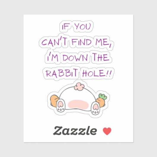 FUNNY RABBIT HOLE STICKER (Blatt)