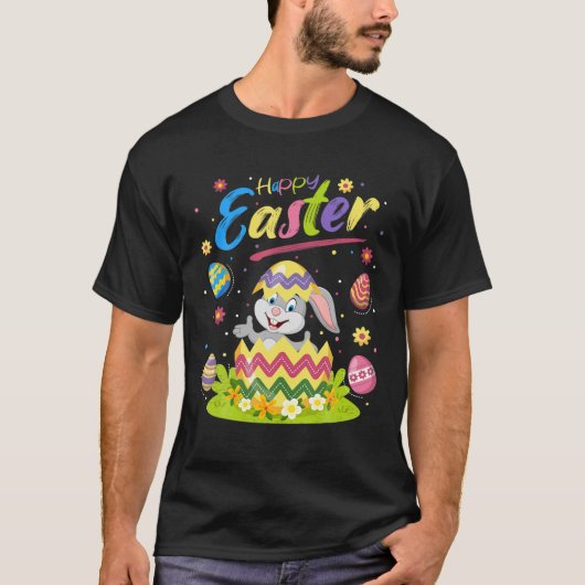 Funny Rabbit Lover Ostereier Niedliche Kaninchen H T-Shirt (Vorderseite)