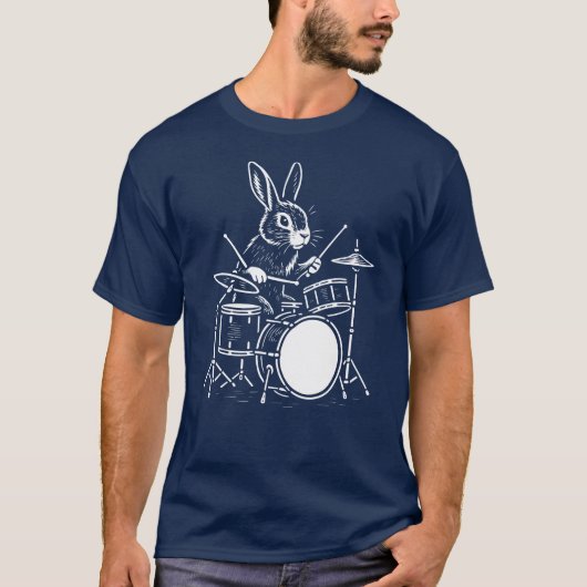funny rabbit plays the drums T-Shirt (Vorderseite)
