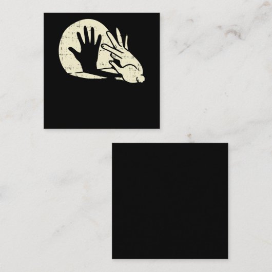 Funny Rabbit Shadow Pub Bunny Lover Quadratische Visitenkarte (Vorne/Hinten)