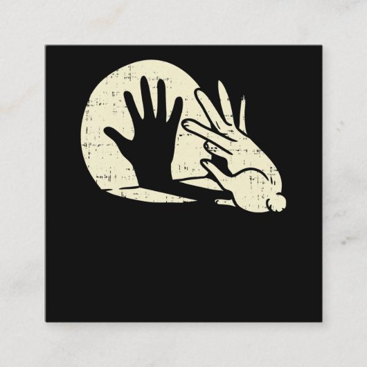 Funny Rabbit Shadow Pub Bunny Lover Quadratische Visitenkarte (Vorderseite)