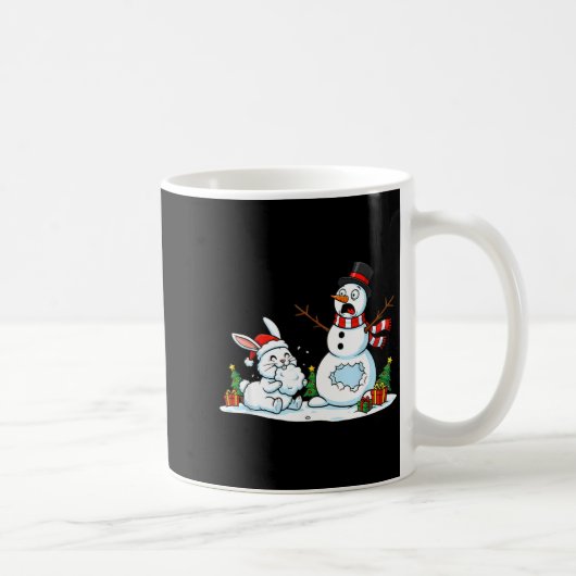 Funny Rabbit Snowman Christmas Bunny Womens Mens K Kaffeetasse (Rechts)