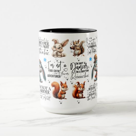 Funny Rabbit Squirrels Quotes Tasse (Zentrum)