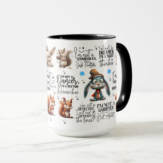 Funny Rabbit Squirrels Quotes Tasse (VorderseiteRechts)