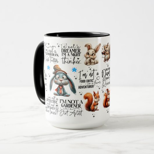 Funny Rabbit Squirrels Quotes Tasse (Vorderseite Links)