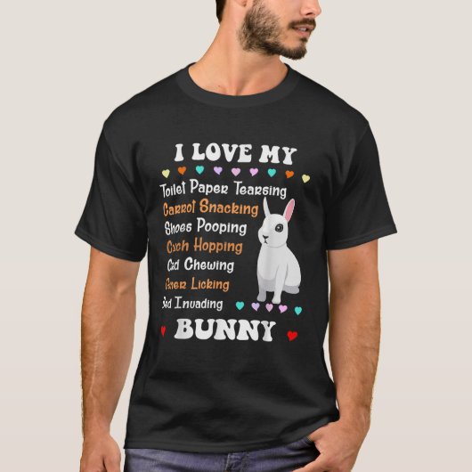 Funny Rabbit T-Shirt I Liebe My Zwarf Hotot Bunny (Vorderseite)