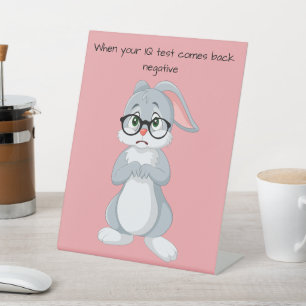 Funny Rabbit Table Top Sign Sockelschild