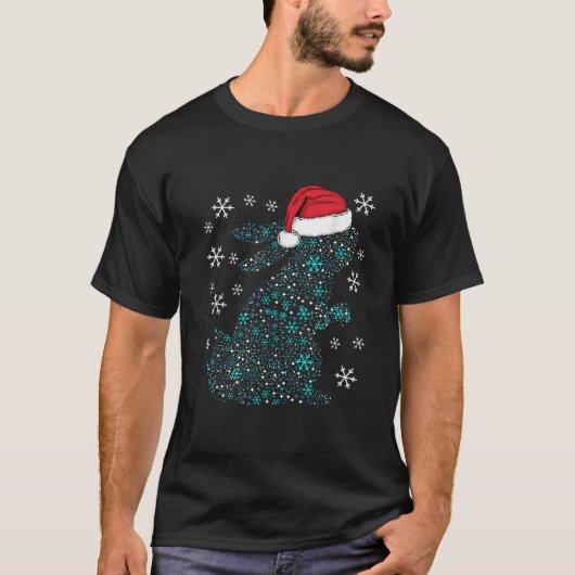Funny Rabbit Weihnachtskostüm Bunny Santa XMAS Hu T-Shirt (Vorderseite)